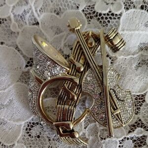 Elegant Gold and Silver Brooch